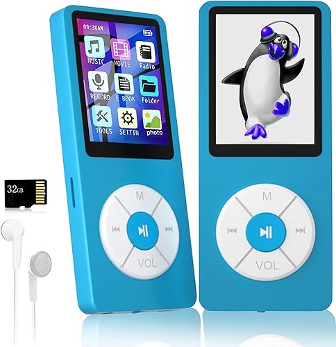 Reproductor MP3 con tarjeta TF de 32 GB, altavoz HD integrado, reproductor de música portátil de alta fidelidad con videograbadora de vozradio FM,