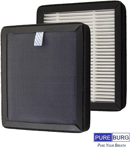 Miniatura 2 de PUREBURG Paquete de 2 filtros HEPA de repuesto de alta eficiencia compatibles con Purafide XP120 purificador de aire, XP120-RF1 (incluye filtro de 4