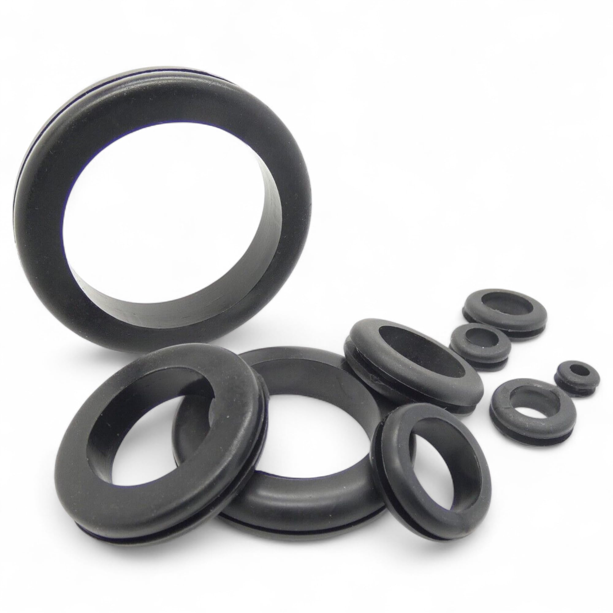 100 Pcs Rubber Cable Grommets Wiring Grommet Plugs for Junction Box Entries (6mm Open)