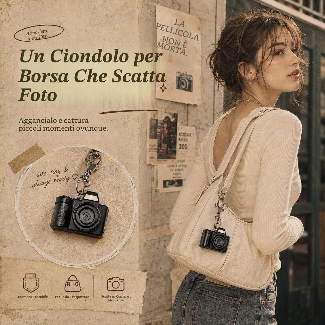 Mini Fotocamera Digitale - Maxmango 1,3'' 1080P Mini Macchina Fotografica Digitale, Macchina Fotografica Tascabile Portachiavi con 64 GB, per Viaggi, Vlogging e Intrattenimento, per Regali