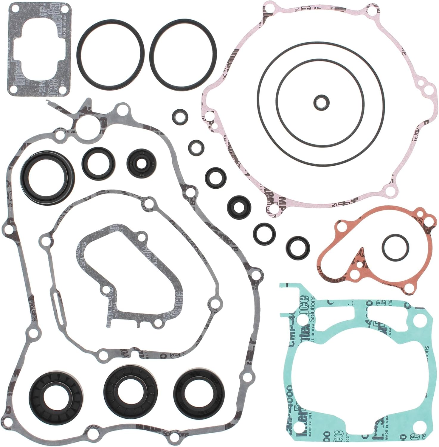 Vertex Gasket Set with Oil Seals for Yamaha YZ125 05 06 07 08 09 10 11 12 13 14 15 16 17 18 2005 2006 2007 2008 2009 2010 2011 2012 2013 2014 2015 2016 2017 2018