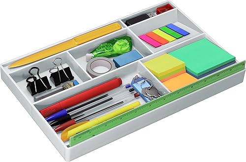 Acrimet Bandeja organizadora de cajones de escritorio con 8 compartimentos multiusos para suministros de escritorio y accesorios (plástico) (color