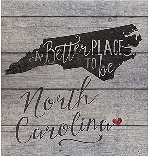 Kindred Hearts Arte de pared de tablero de palets con eslogan del estado de Carolina del Norte, 12 x 13.5 pulgadas, color gris