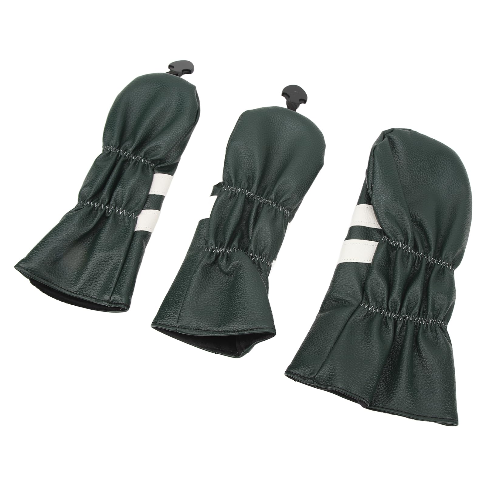 Premium Golfschläger-Schlägerhauben-Set, 3-teilig, PU-Leder, Driver, Fairway-Holz, Hybrid, rotierende Nummernschilder, Schlägerschutz für Golfer