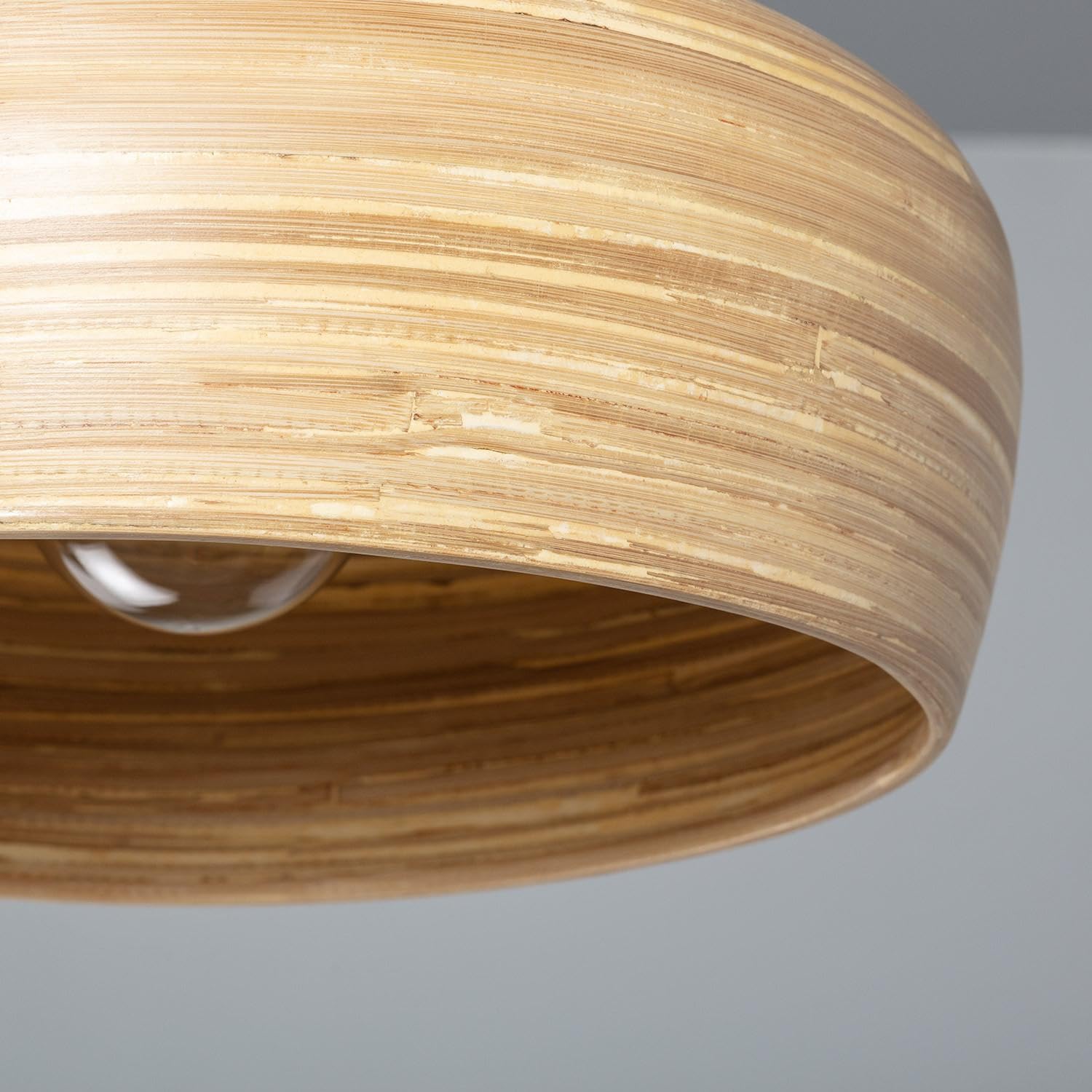 LEDKIA ILUZZIA Pendelleuchte Aus Bambus - Naturdesign, E27 Fassung, Höhe 165 Cm