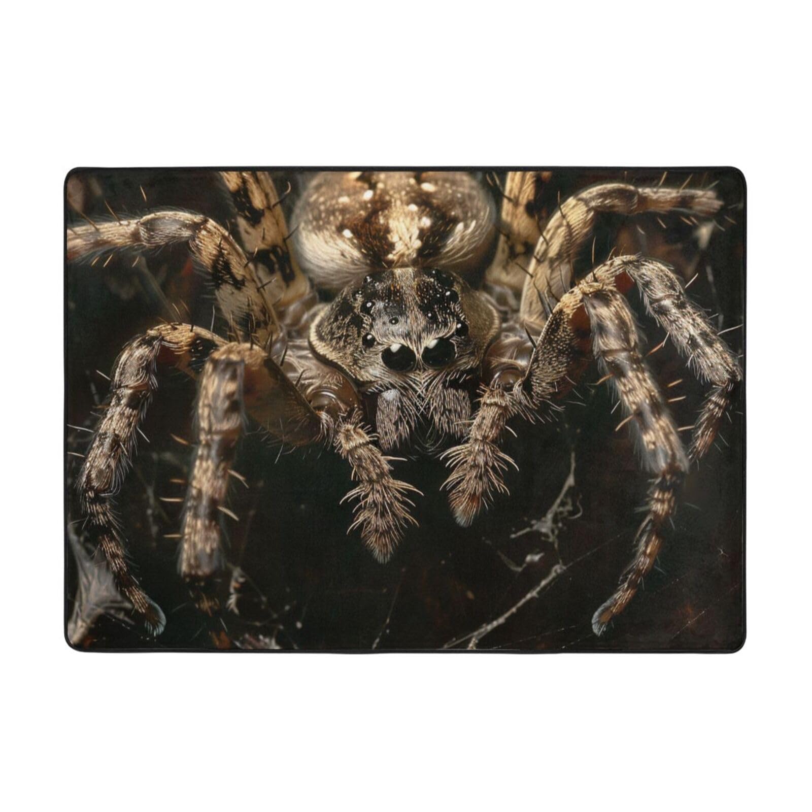Grand tapis imprimé araignée effrayante pour salon et salle de jeux Halloween