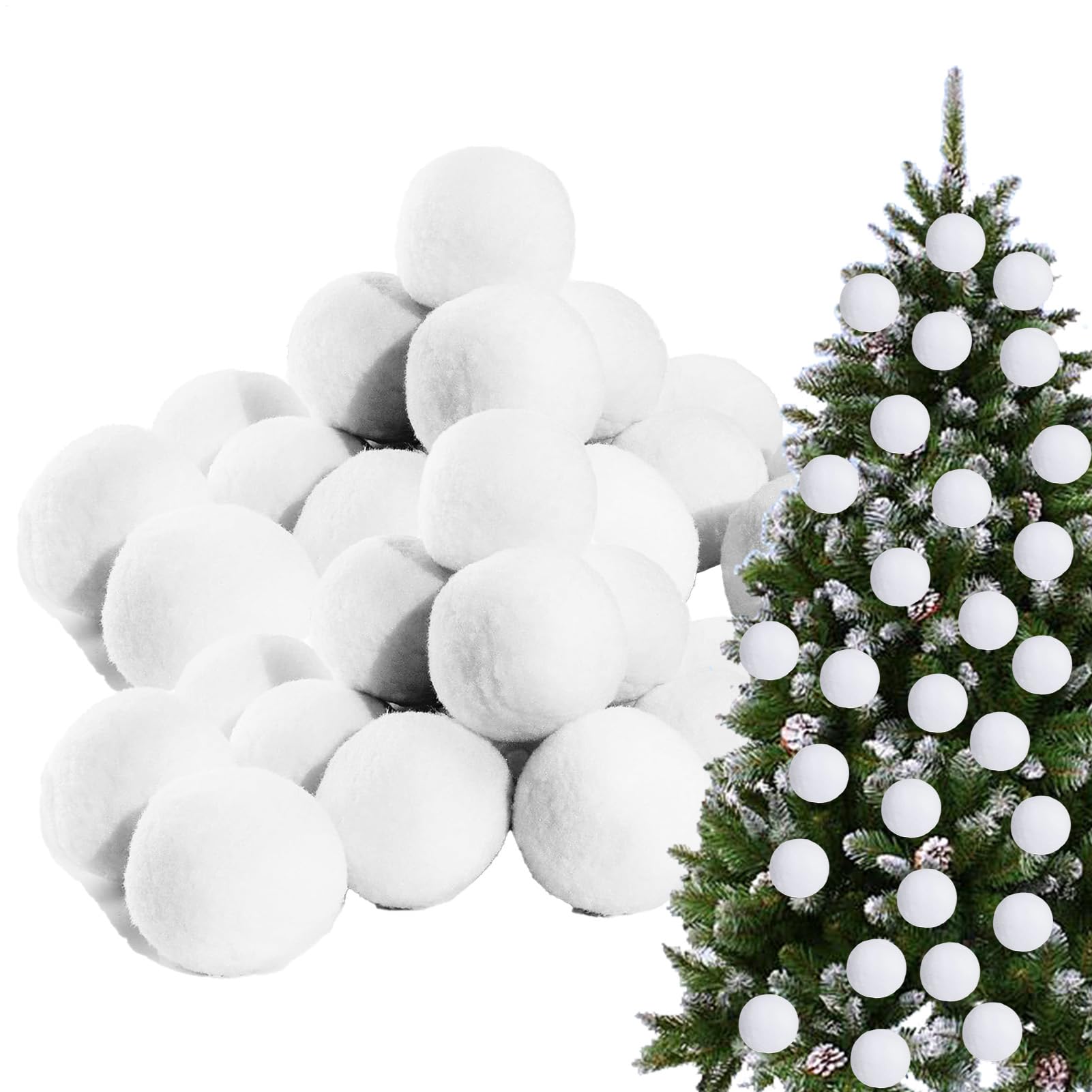 Bolas de nieve artificial con 30 piezas divertidas para juguetes de Navidad y hogar