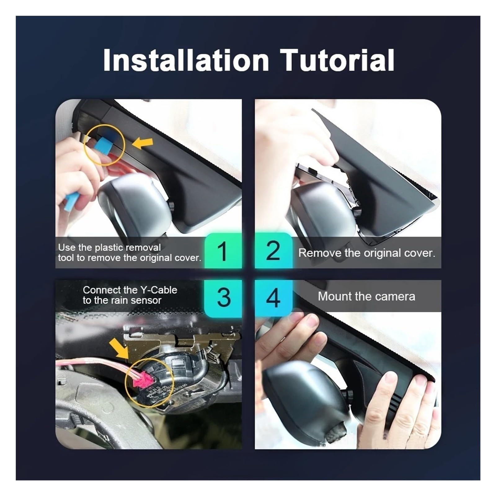 Cámara Dual para automóvil HD de 1080p, cámara para Tablero Delantera y Trasera 4K para cámara de salpicadero para BMW E chasis E60 E61 E65 E66 E70 E72 E83 E84 E88 E92 E93(HD2-6003,4K Front CAM 64GB)