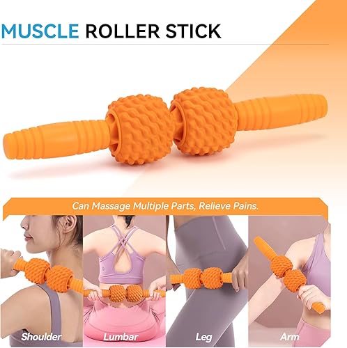 Miniatura 4 de Juego de rodillos de espuma 5 en 1, rodillo de espuma de alta densidad para masaje muscular de tejido profundo, rodillo de masaje, pelota de masaje,