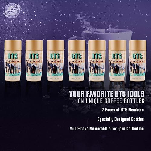 Miniatura 3 de K-Munchies Paldo BTS Coffee  7 x 270 mL BTS Hot Brew Coffee Vanilla Latte Paquete Premium  Bebida de café frío embotellada  Café enlatado