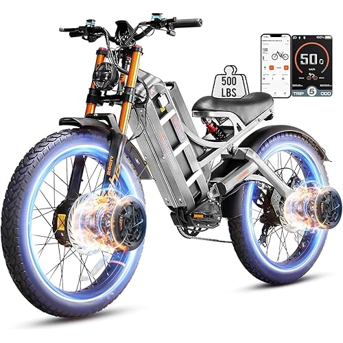 Romeo Pro 3 Electric Bike - [2025 Latest] 50MPH 5600W Dual Motor 60V 80AH 250Miles Long Range Ebike for Adults, 26" * 4.0 Fat Tire Fast Electric Mountain Bike Full Suspension Off-Road E-Bike, UL2849