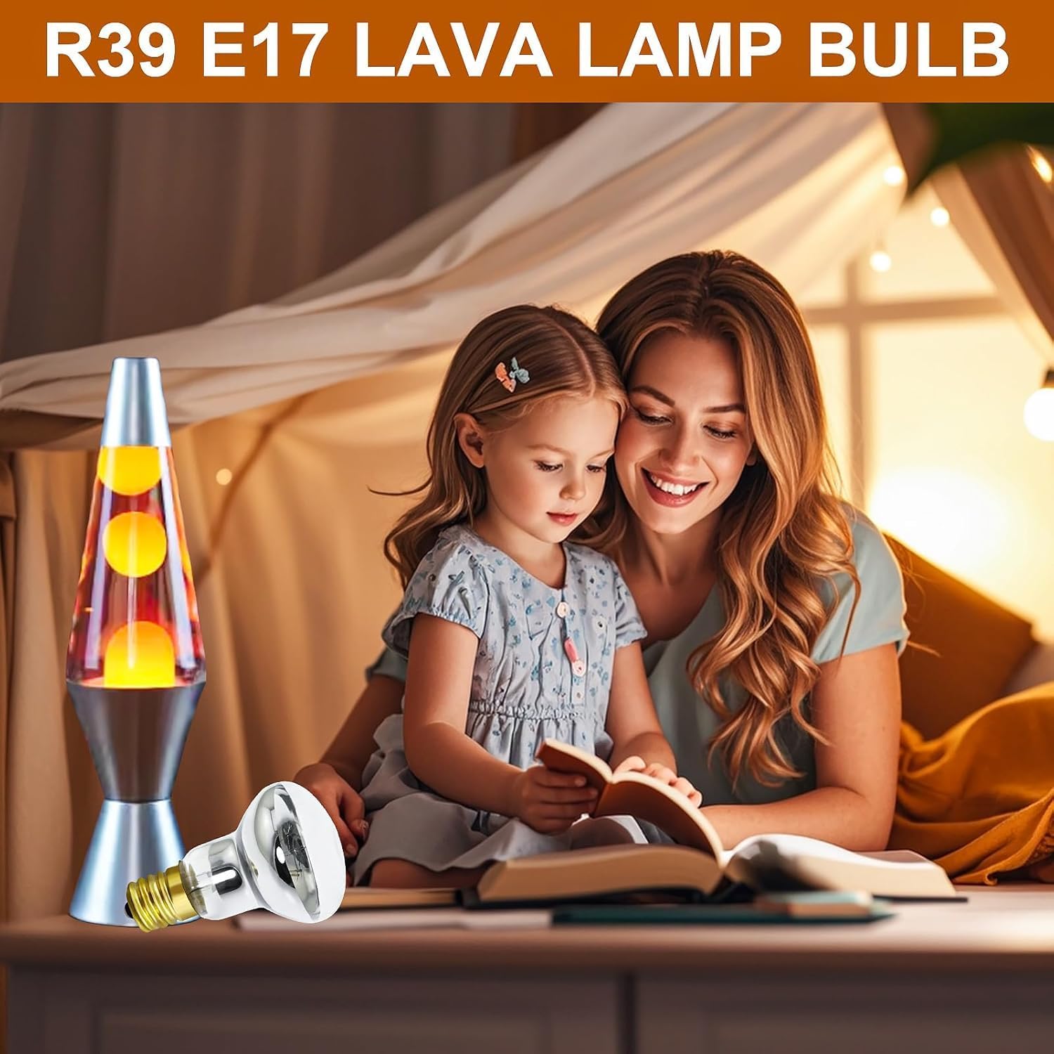 Lava Lamp Bulb,30 W E17 R39 Reflector Type Bulb, Replacement Bulbs for Lava Lamps and Glitter Lamps,120 Volt,2700K Warm White,Dimmable,High-Output Heat 2PACK
