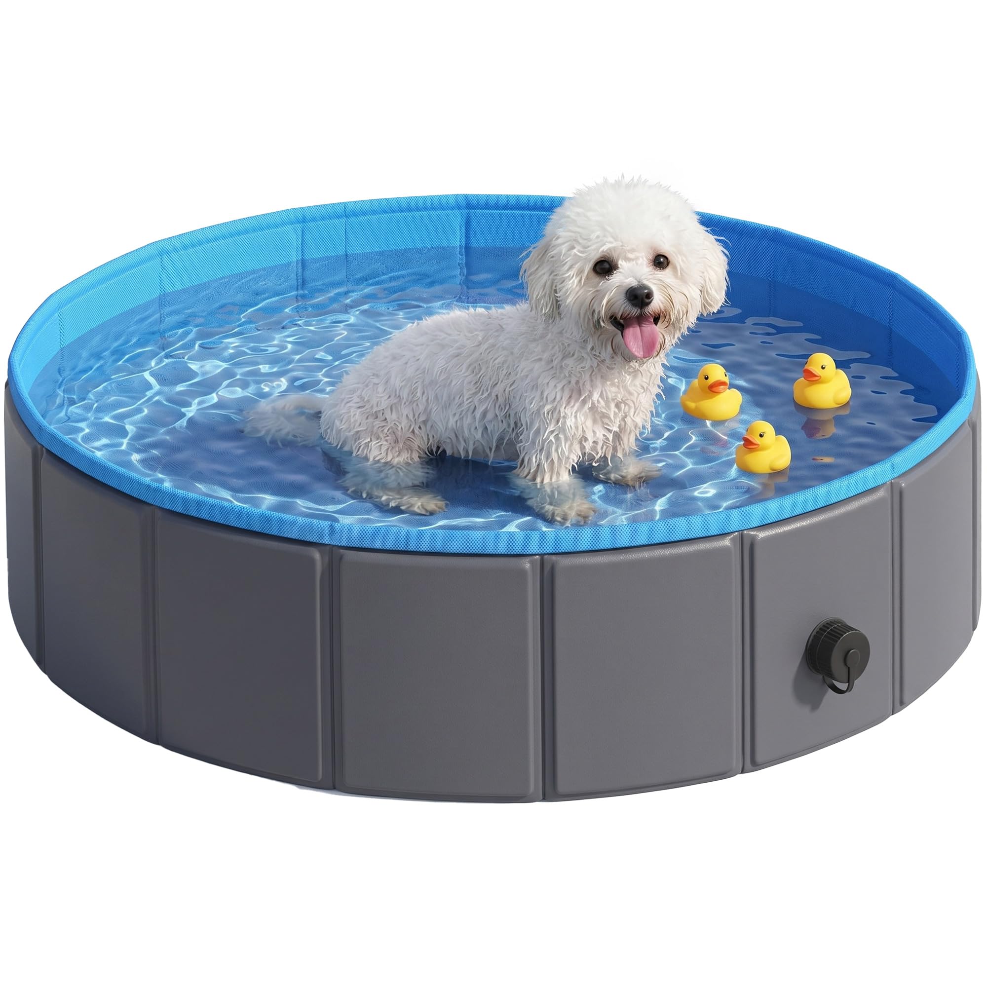 Pawhut Dog Pool Dog Bath Tub Dog Paddling PoolDark Grey80 X 20 Cm from B&Q