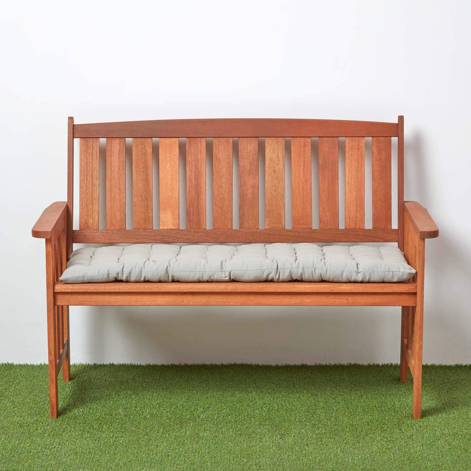 Homescapes Bankauflage 2-Sitzer grau – Sitzkissen Bank Outdoor/Indoor, Oeko-TEX-Zertifiziert, Sitzauflage waschbar für Gartenbank & Sitzbank, 108x42 cm