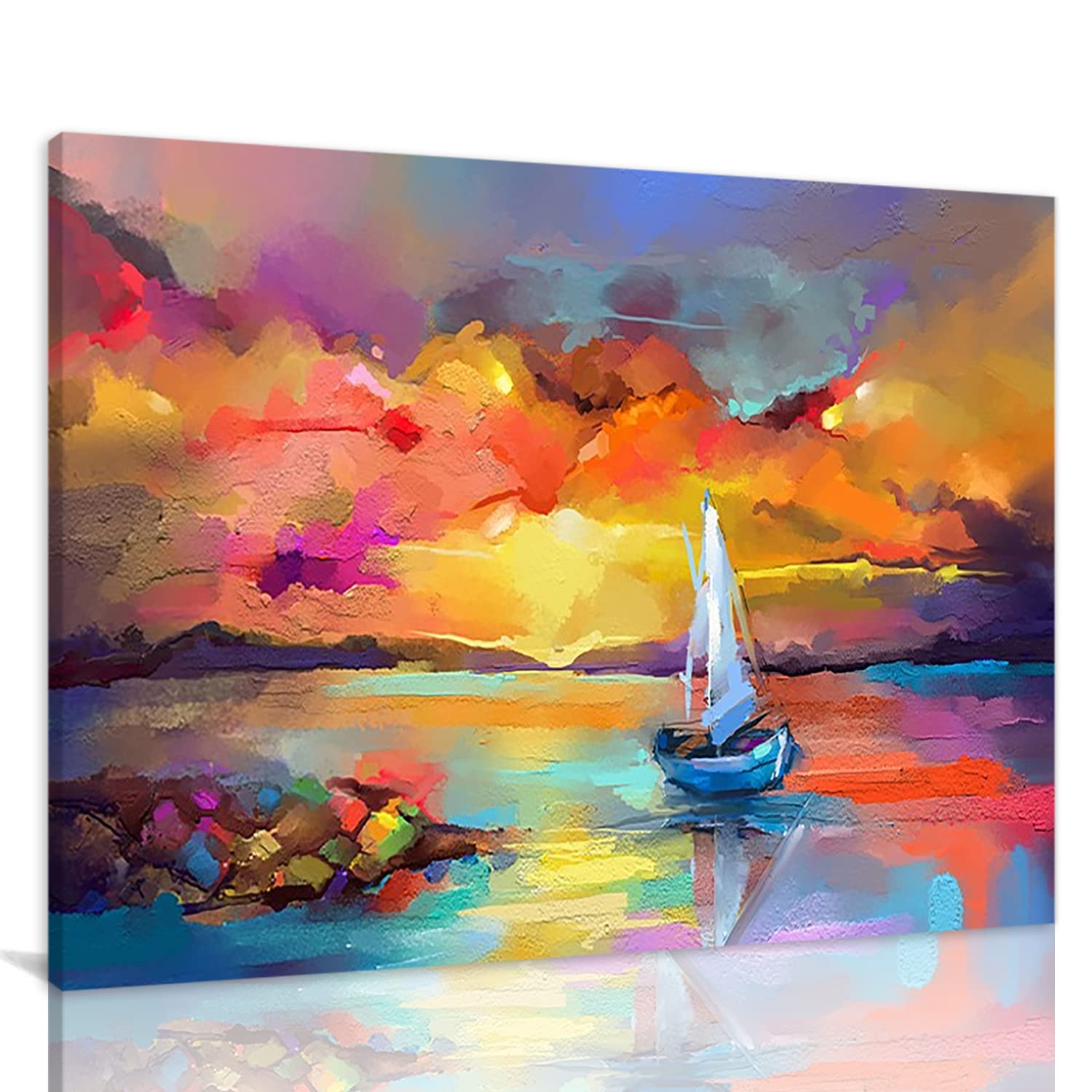 Amazon.co.jp: 絵画 カラーヨットインテリア 絵画 水彩アートパネル 壁