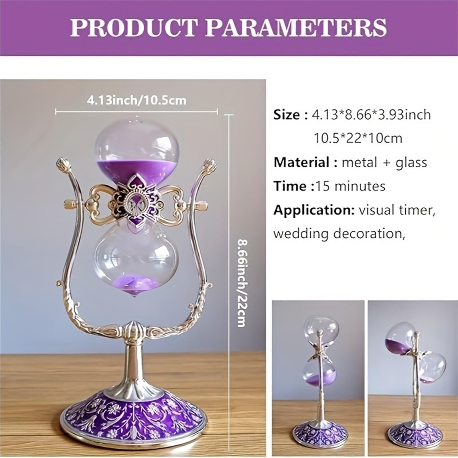 1 Clessidra A Forma Di U In Vetro Vintage Elegante