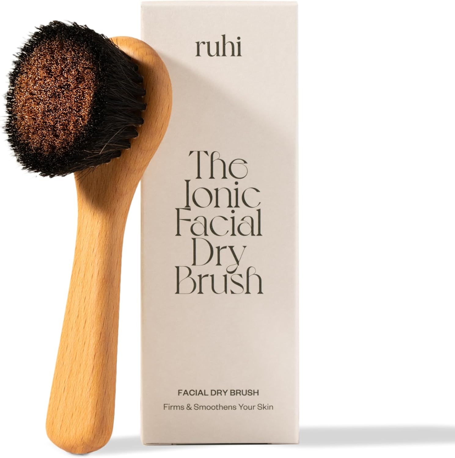 Kloosterborstel voor gezicht, koperen borstel, gezichtsborstel, koper, natuurlijke haren & plasticvrij, voor droge borstels, massage/gemaakt in DE/Ionic Dry Brush Face/FSC-gecertificeerd