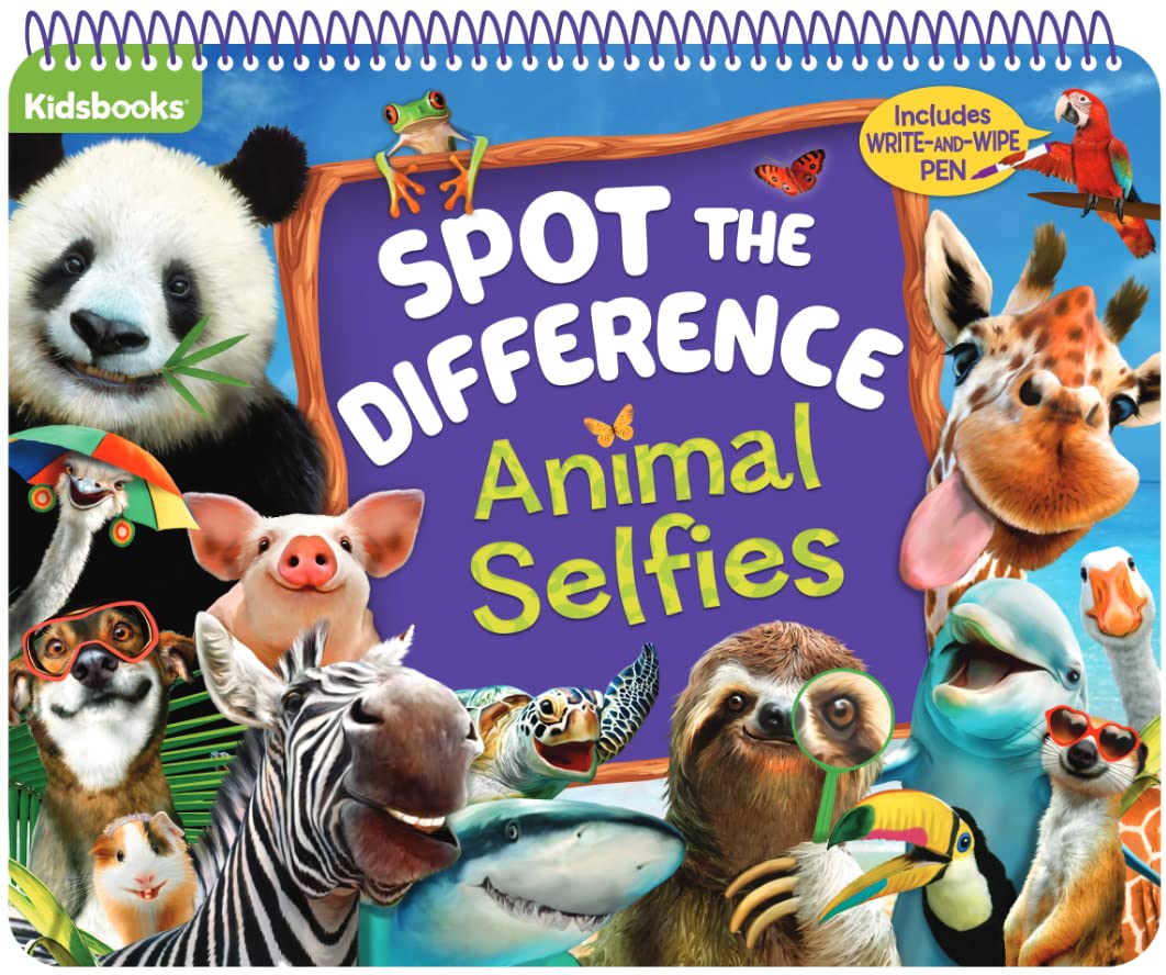 Animal Selfies Spot the Difference: Wipe Off Pad (Family Fun Spiral Wipe Off)