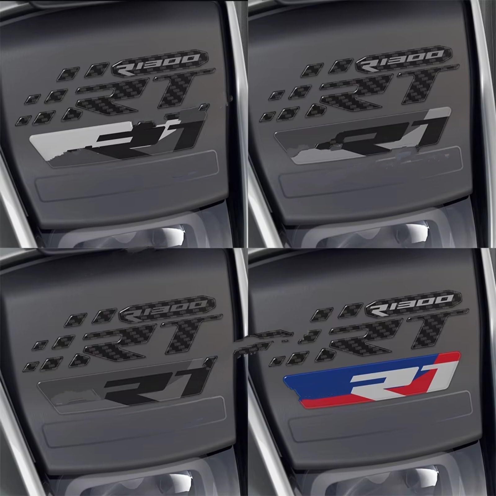 Compatibile Con Per R1300 Per RT 2025 Carbon Look 3D Gel Moto Carenatura Anteriore Trim Protector Adesivo Impermeabile Antiscivolo Serbatoio(Triple Black)