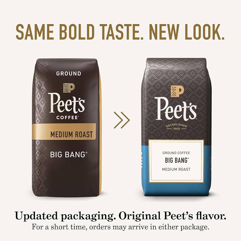 Peet's Coffee, Medium Roast Ground Coffee, 100% Arabica Coffee - Big Bang 18 Ounce Bag Big Bang 18 Ounce (Pack of 1)