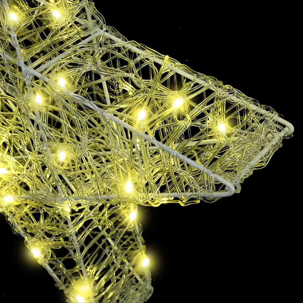Gwiazda 3D z 50 diodami LED, ciepła biel, akrylowa ozdoba choinkowa, 55 x 53,5 x 10 cm, do salonu, dekoracja adwentowa, ozdoba choinkowa, ornament, świąteczne oświetlenie