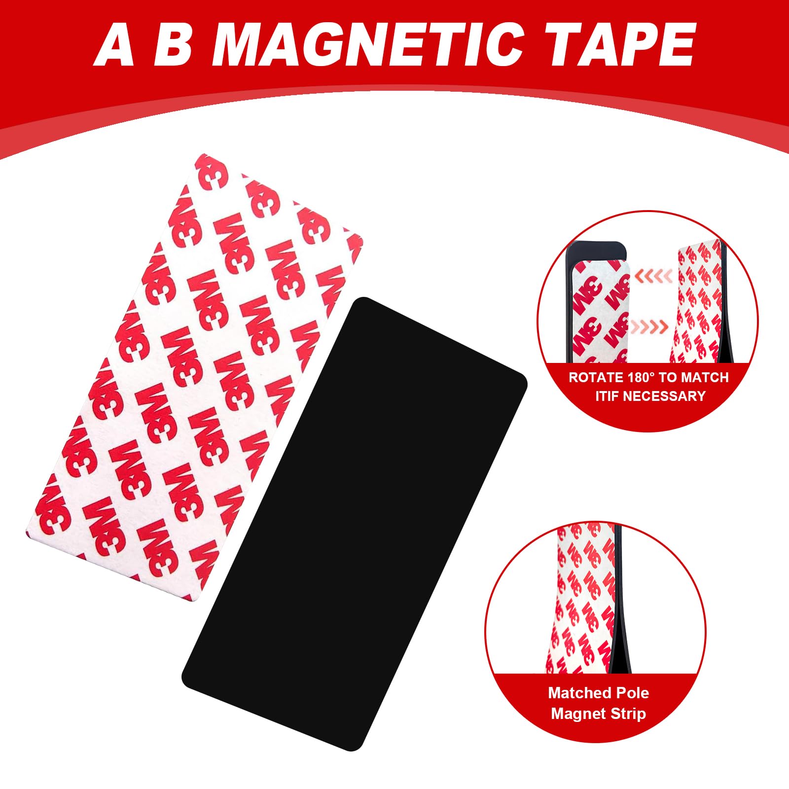 Thaibear 20 strisce magnetiche con retro adesivo, 10,2 x 5,1 cm, nastro magnetico flessibile e resistente, per fai da te, fai da te, frigorifero, nastro magnetico adesivo da parete