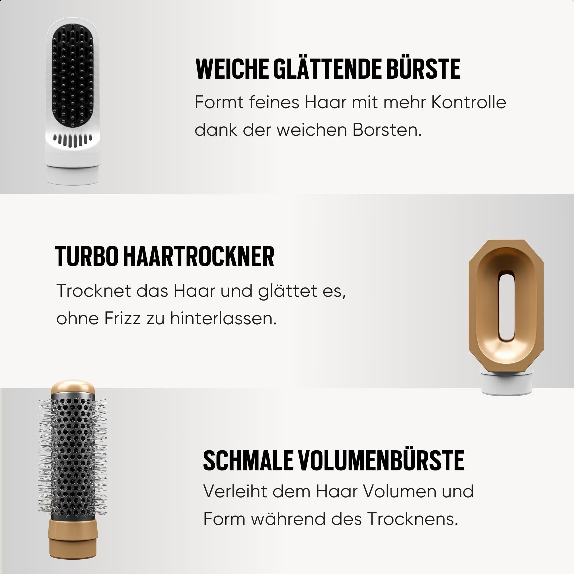 Airstyler 6 in 1, Navado Easystyler Pro 110,000 RPM High-Speed Ionic Haartrockner für Schnelltrocknend, Multi-Haarstyler mit Automatischer Luft-Lockenstab, Haarglätter Bürste ＆ Volumenbürste