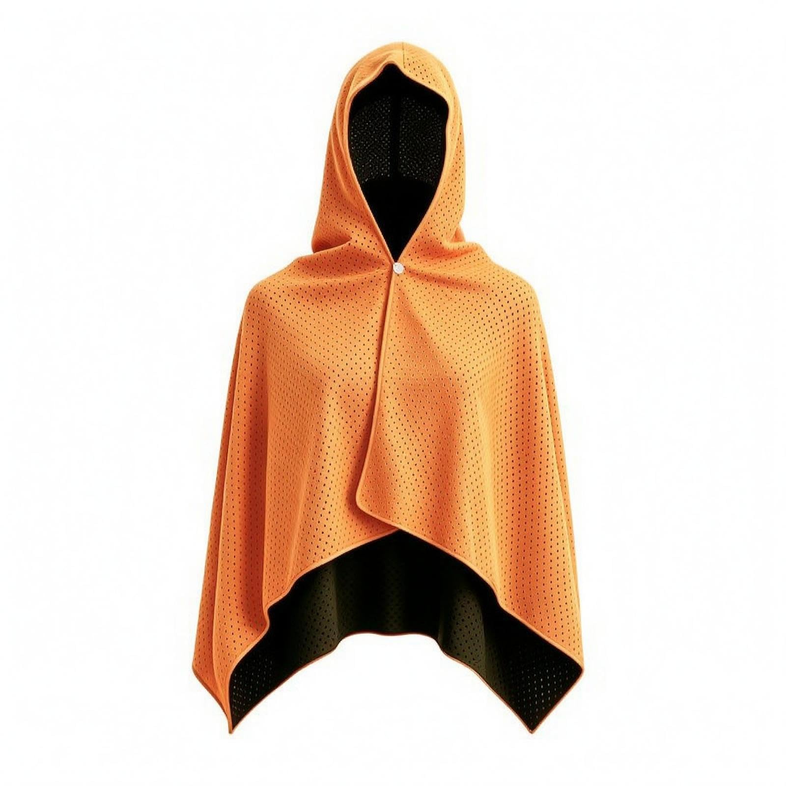 Hooded Sun Shroud Breathable Sun Protection Shawl Quick-Quick-Dry Mesh Poncho Bright Orange-image-22