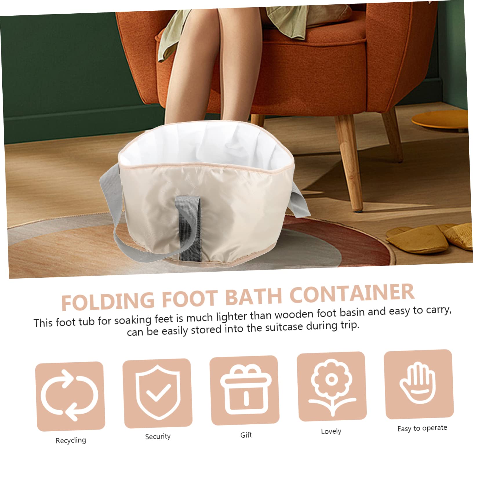 2pezzi Borsa Viaggio Per Pediluvio Portatile Per Bagno All Per Relax Dei Design e Materiale Isolante e Resistente