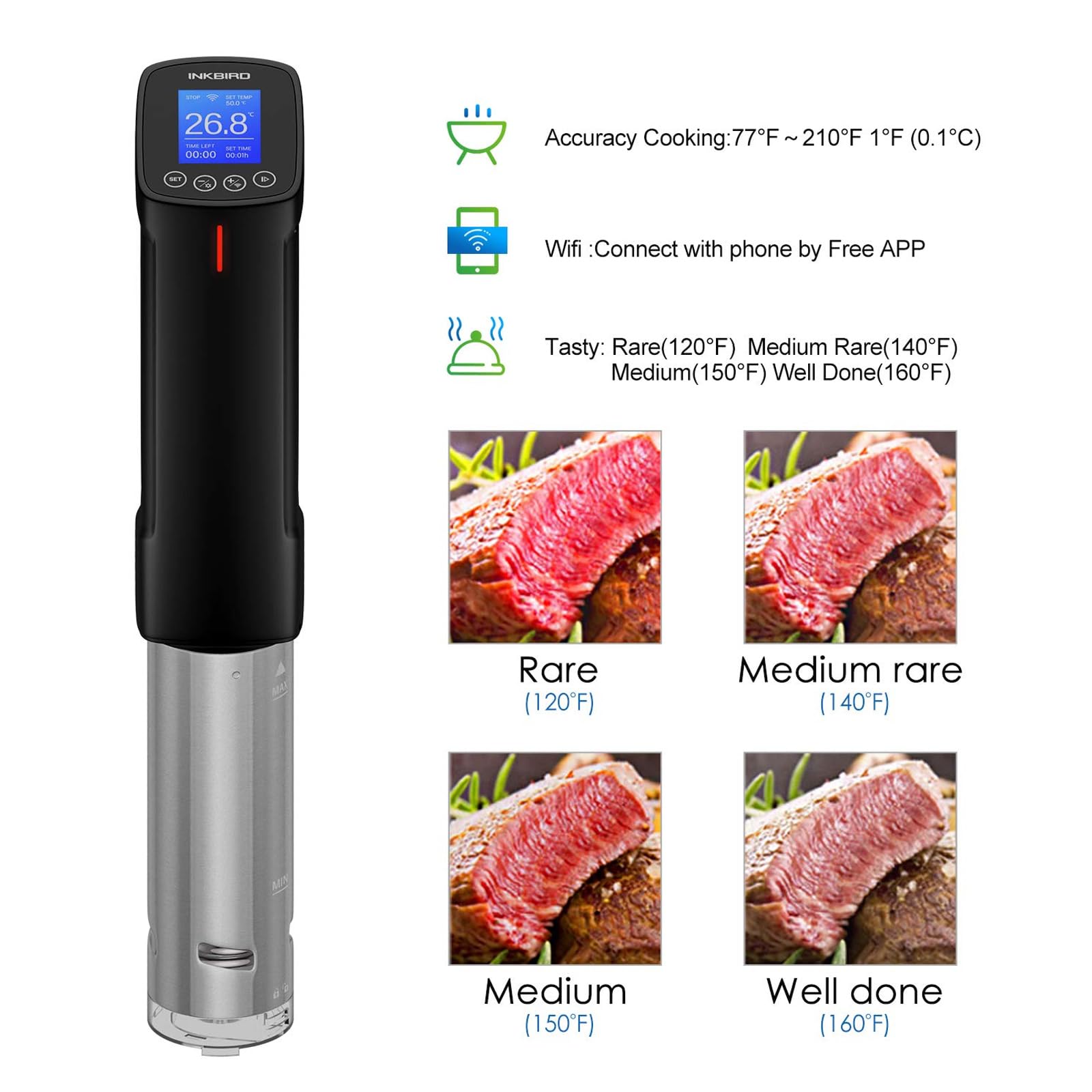 Kit Sous Vide INKBIRD Con Roner E Macchina Sottovuoto - Cottura A Bassa Temperatura