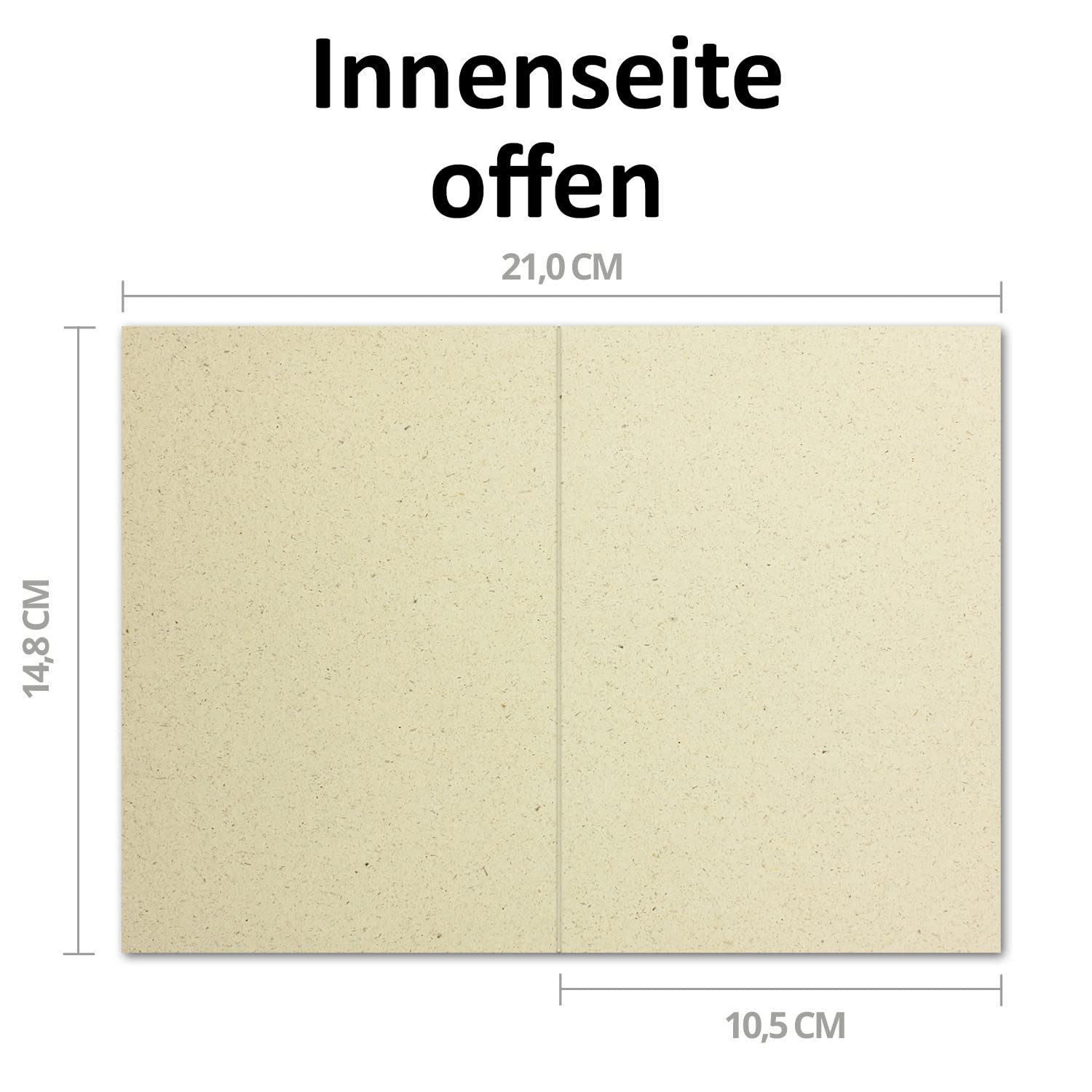 400 tarjetas plegables ecológicas de papel de hierba DIN A6, 10,5 x 14,8 cm, papel reciclado de 280 g/m², papel para manualidades ambiental para invitaciones y tarjetas de felicitación
