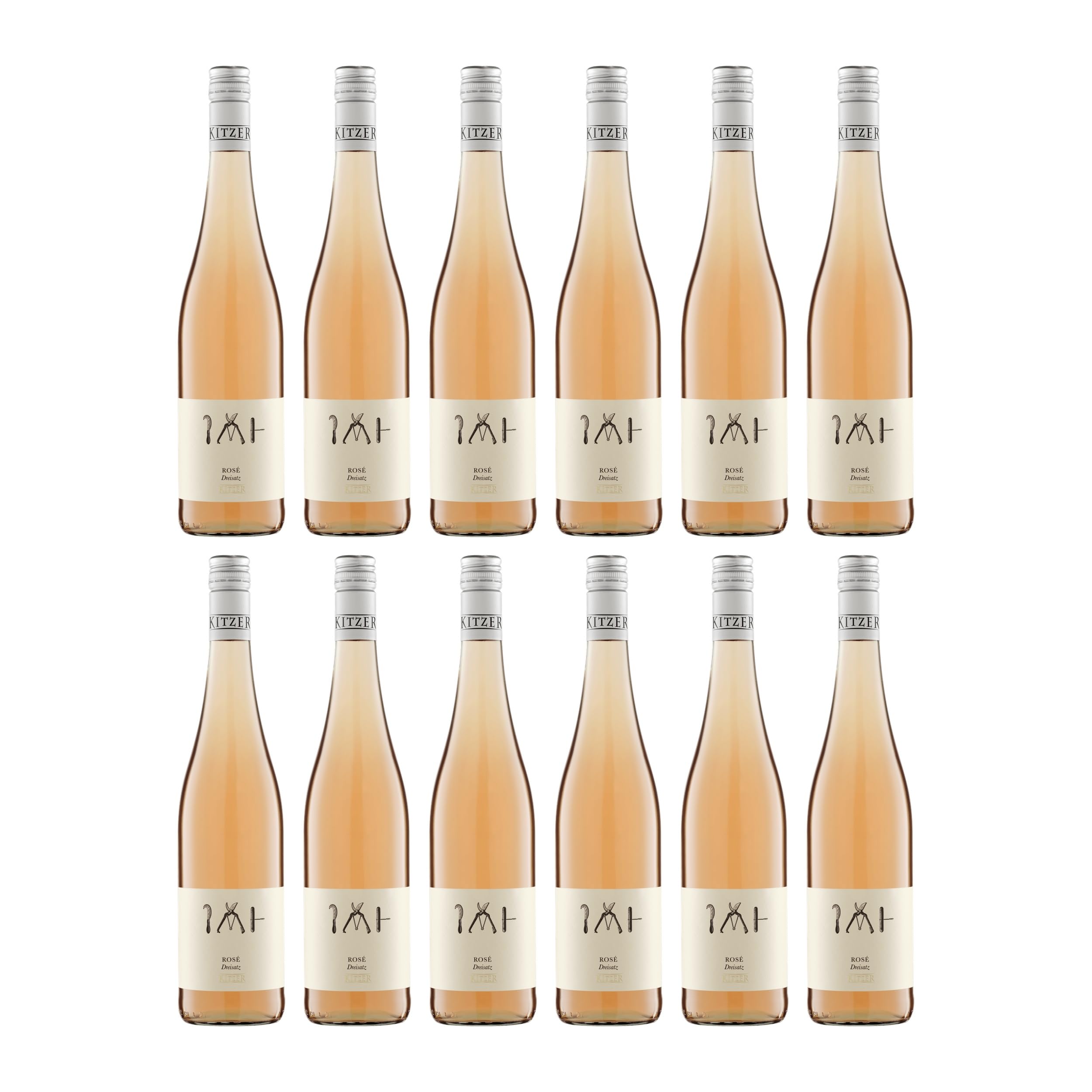 Kitzer Dreisatz Rosé Roséwein Trocken Deutschland inkl. FeinWert E-Book (12 x 0.75 l)