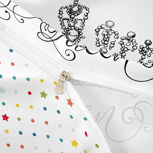 Miniatura 6 de Erosebridal Juego de ropa de cama de corona, funda de edredón con patrón en espiral para niños y niñas, diseño de arte abstracto, funda de edredón