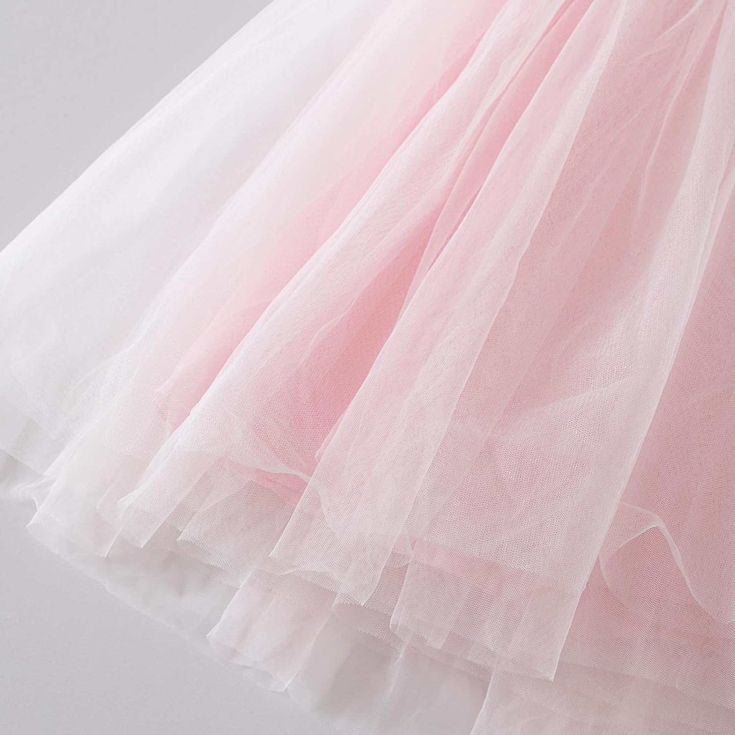 Tutu.kk Toddler Girls Tulle Dress Puff Short Sleeve Square Neck Flower Girl Dress for Birthday Party - Image 2