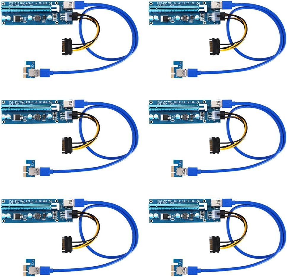NTH PCIE Riser 007 PCI-E x1 to x16 Express Riser Card for GPU Mining with USB3.0 Cable Extension USB Mini Adapter