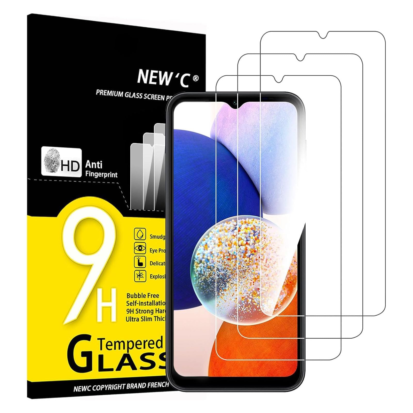 NEW'C for Samsung Galaxy A14 5G/4G, M14 5G Screen Protector Tempered Glass