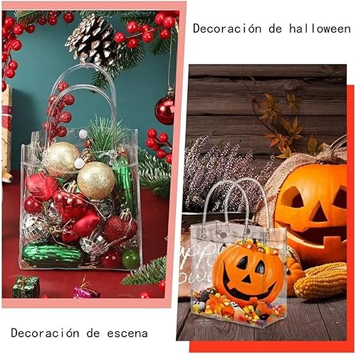 Miniatura 5 de WOHPNLE 30 PCS Clear Plastic Gift Bags with Handle, Reusable PVC Gift Wrap Tote Bag Shopping Bags for Christmas Valentine's Day Boutique Wedding