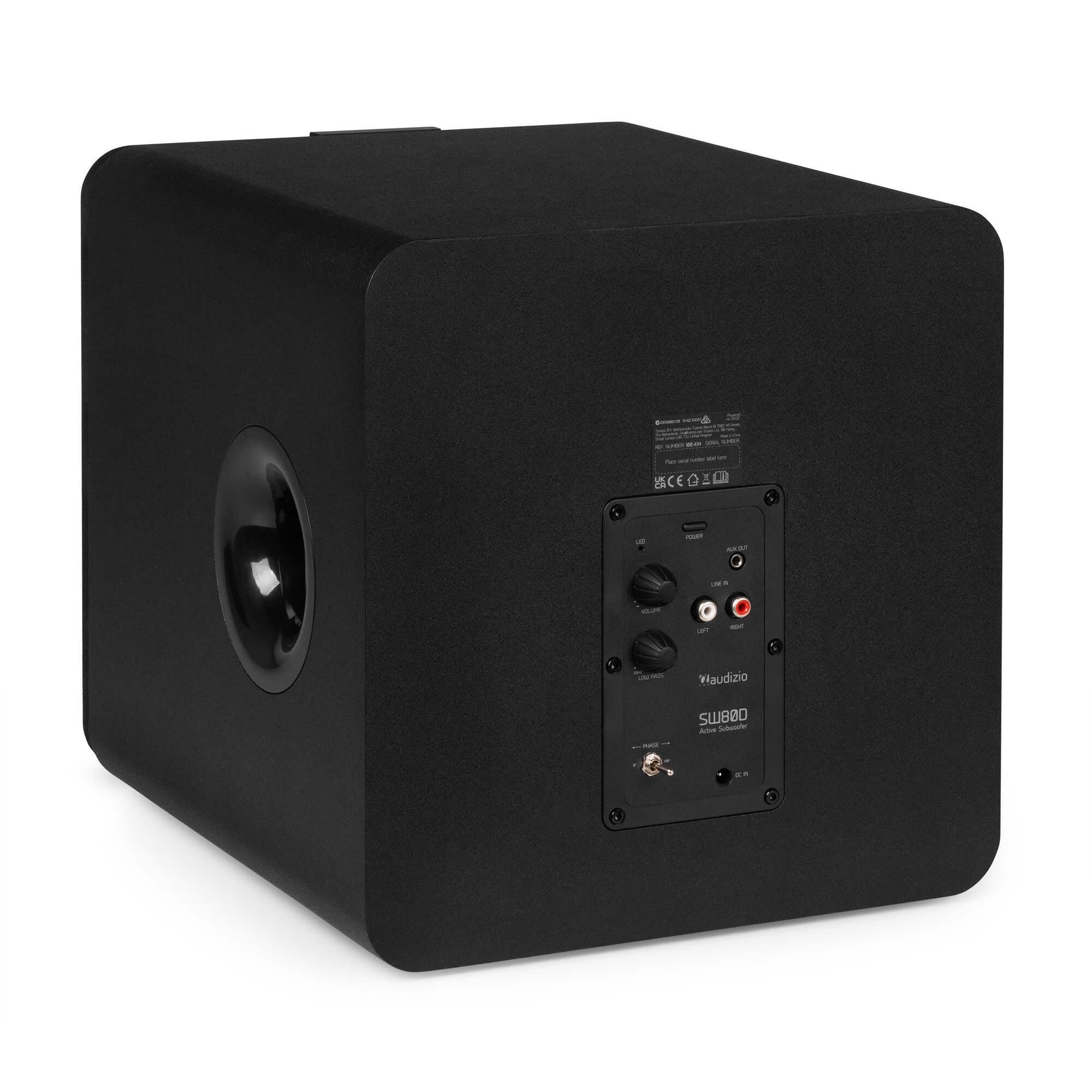 Audizio SW80D Subwoofer attivo - 160 Watt - 8 pollici, potente subwoofer attivo Home Cinema - Per bassi chiari, amplificatori di classe D integrati, riproduzione audio da 60 Hz a 250 Hz