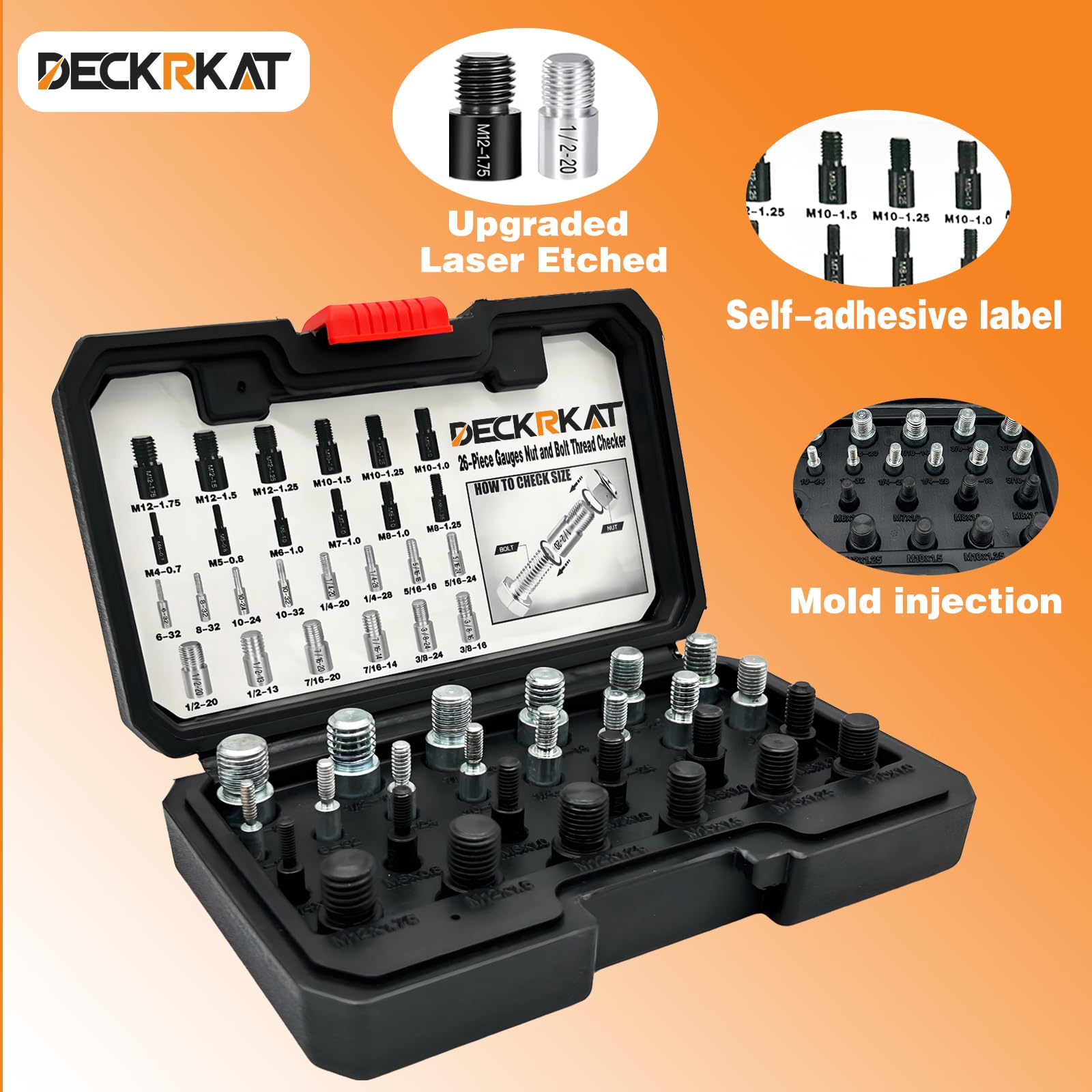 Snapklik.com : Nut And Bolt Thread Checker Set, 26-pc Female & Male ...