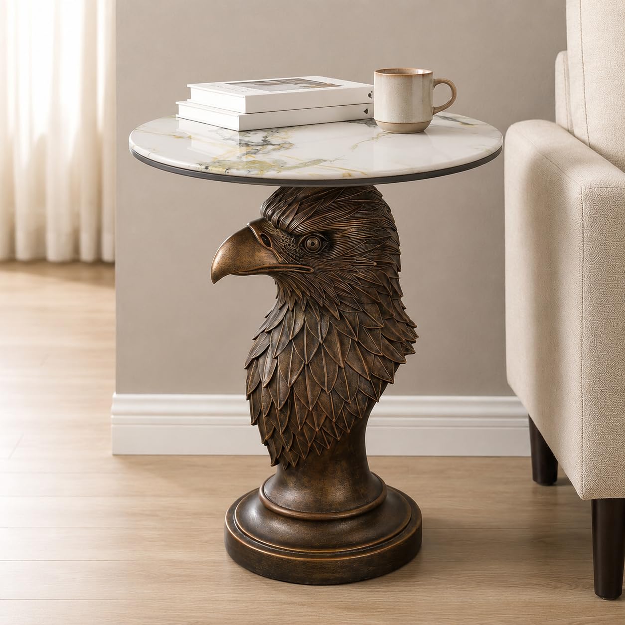 Eagle Head Accent Side Table