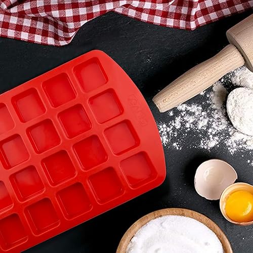 Miniatura 4 de SILIVO - Molde de silicona para brownie con divisores - Juego de 2 - Mini bandeja para hornear brownie, moldes de silicona antiadherentes para