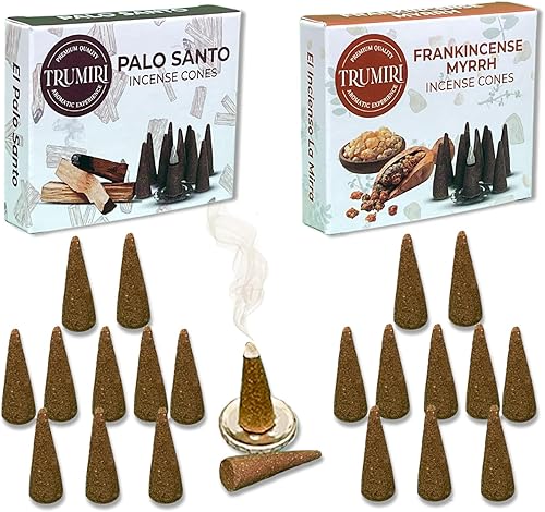Conos de incienso Paquete combinado de 20 conos de incienso 10 mirras de incienso + 10 Palo Santo Conos de insencia Conos de incienso perfumados