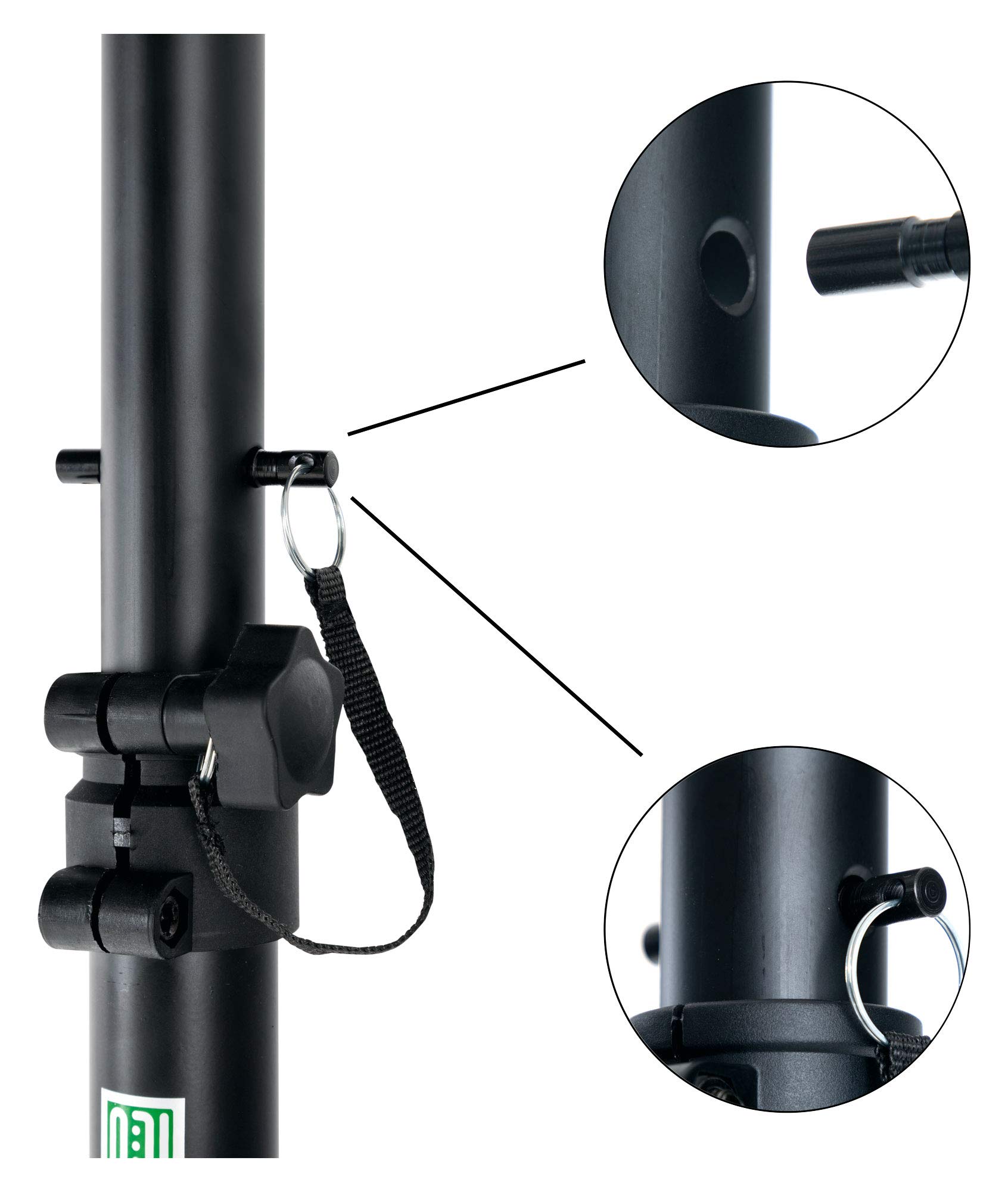 Pronomic SLS-20 Pied Pliable pour Monitor Studio, réglable 75-130 cm, Surface avec Bandes Auto-agrippantes pour Enceintes Monitoring ou HiFi, Couleur Noire.