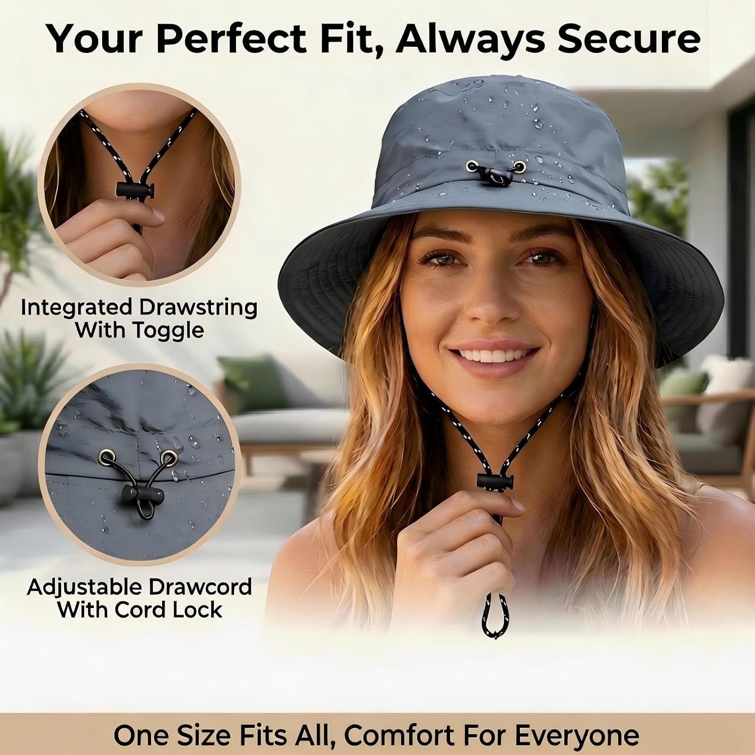 Honnesserry Bucket Hats for Woman Men Outdoor UV Sun Protection Hat Nylon image 3