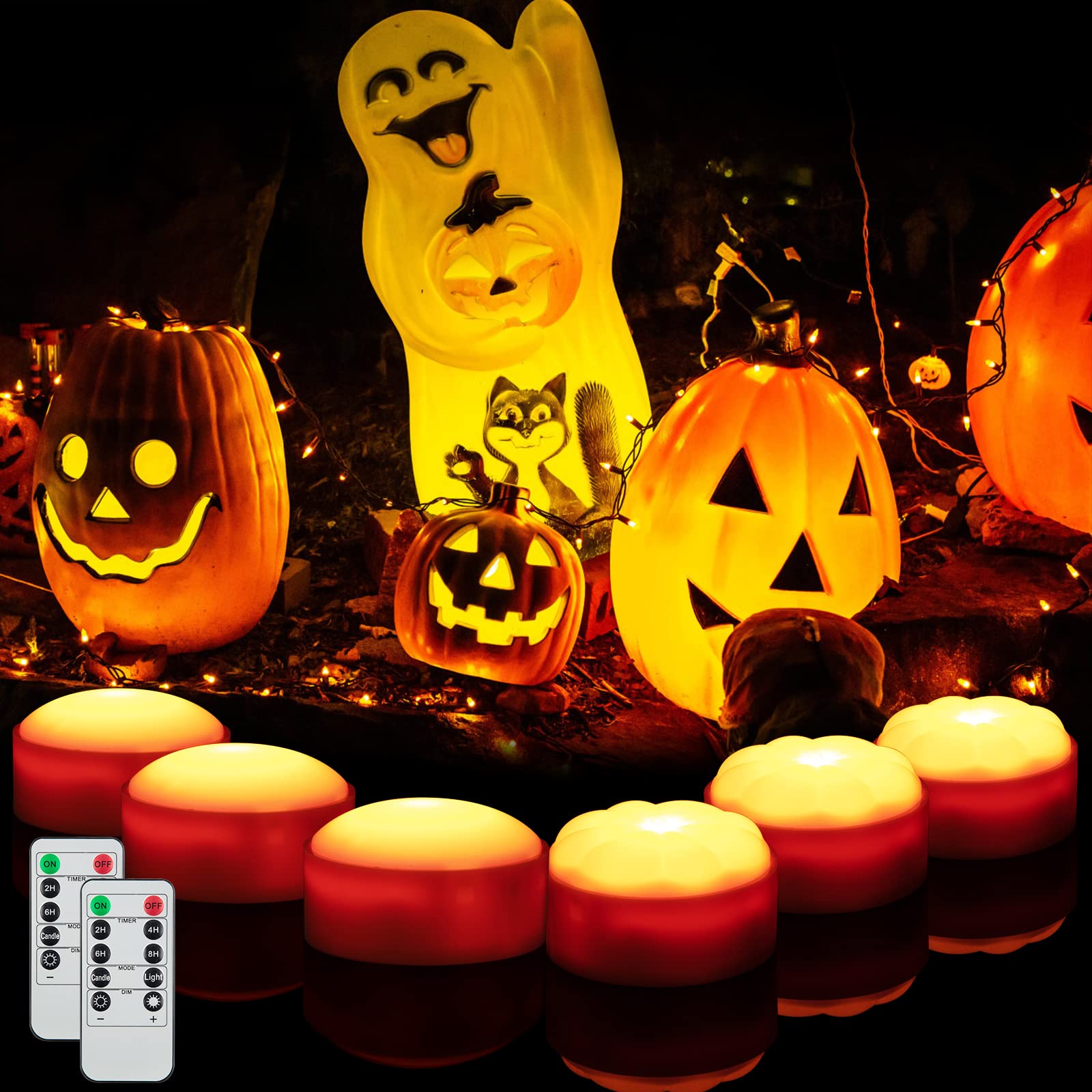 ハロウィン Jack-o'-lantern Abalone DA-11CW Amazon.com: Litake LED Flameless Pumpkin Lights with Remote