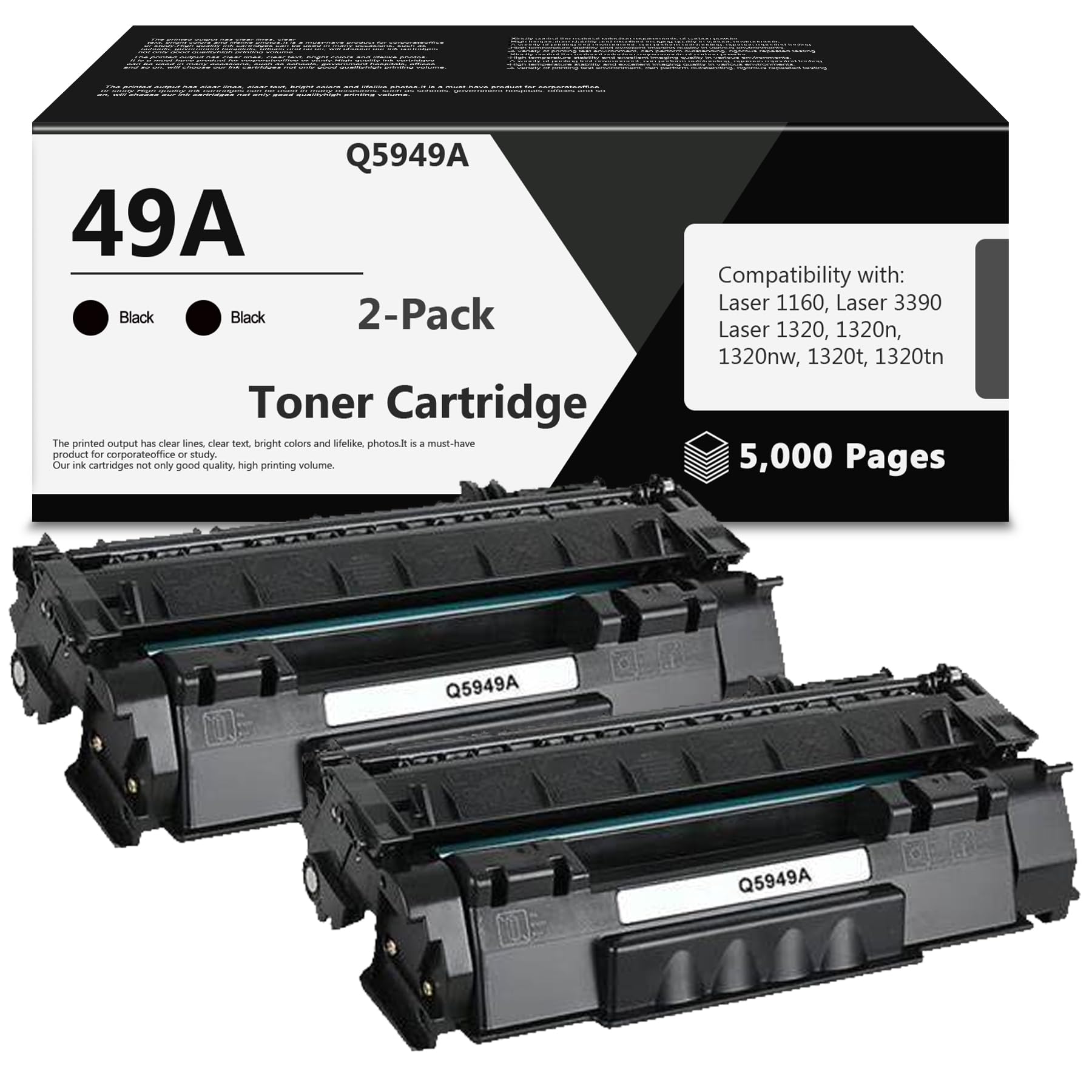 WLCelite 49A Toner Cartridge Replacement for HP 49A Q5949A 53A Q7553A 49X Q5949X for 1320 Toner Cartridge 1320n 3390 1160 1320tn 1320nw 3392 P2015
