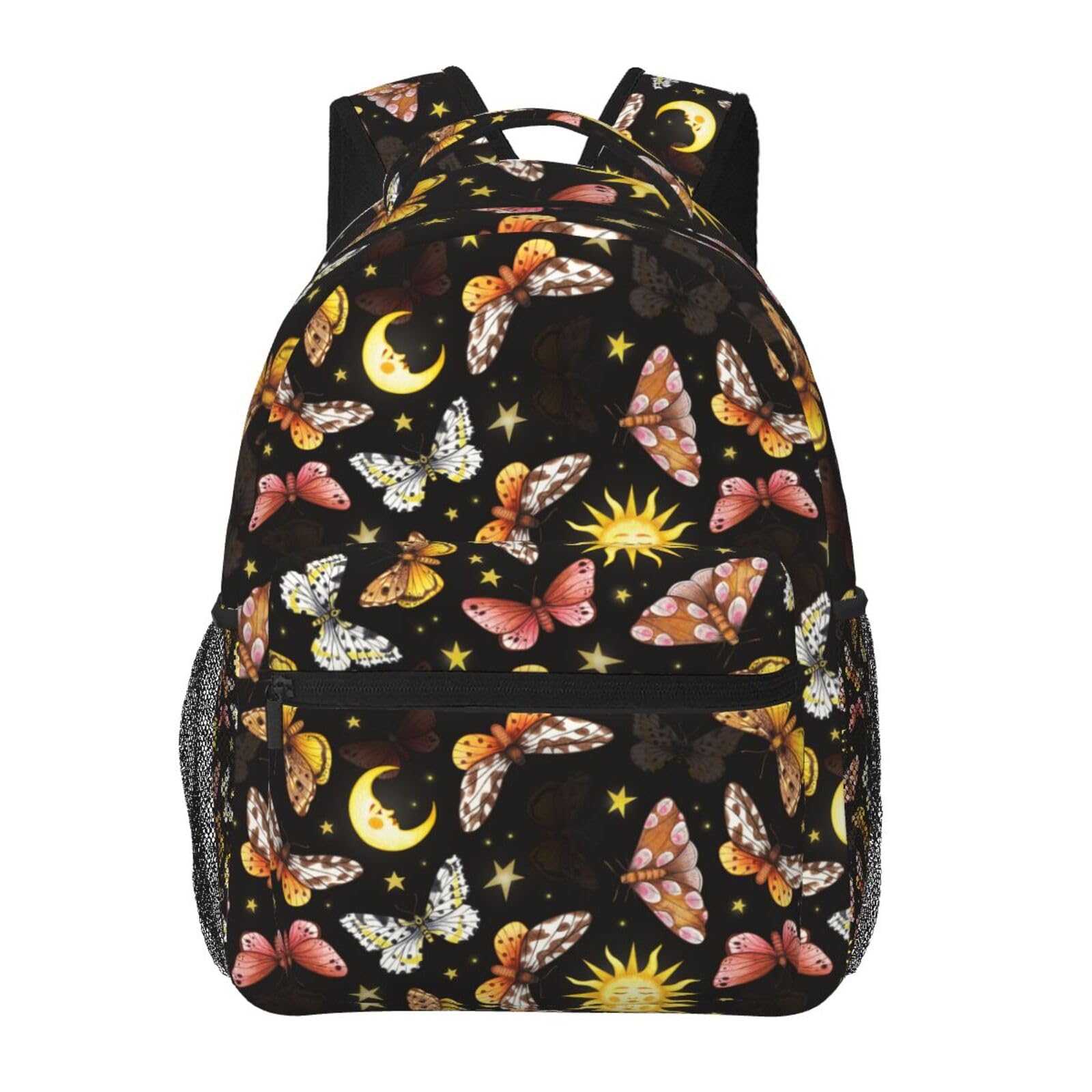 Women Men Casual Lightweight Travel Laptop Backpack Outdoor Daypack Backpacks For Business Hiking Camping (for Goth Butterfly Moth Sun Moon)