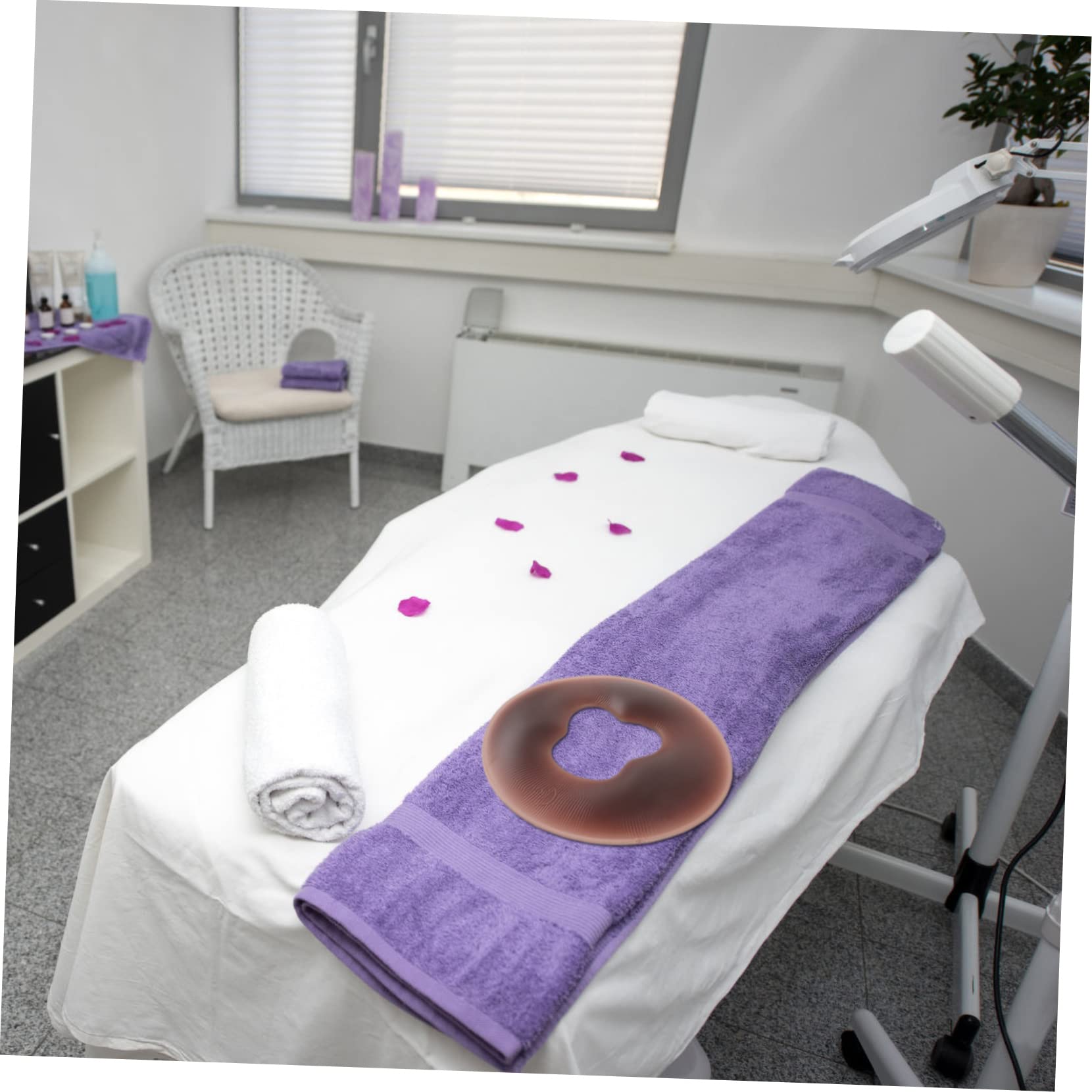 UKCOCO Almohada Facial de Silicona para Masaje Spa Reposacabezas Ergonómico Cojín para Salón Soporte Cómodo para Rostro y Cervicales