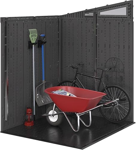 Miniatura 3 de Suncast Paquete de 2 organizadores de herramientas de gancho para montaje en pared, sistema de estante al aire libre para almacenamiento de garaje,