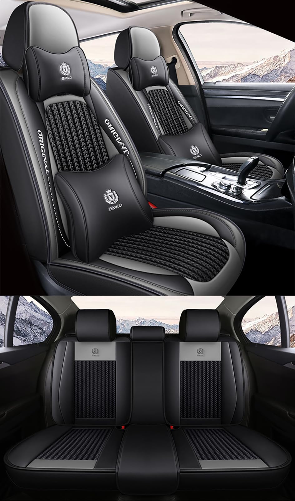 Fundas de Asiento de Coche Universales de Cuero para 5 Plazas – Compatibles con Lexus RX NX UX ES – Juego Completo para SUV y Berlina